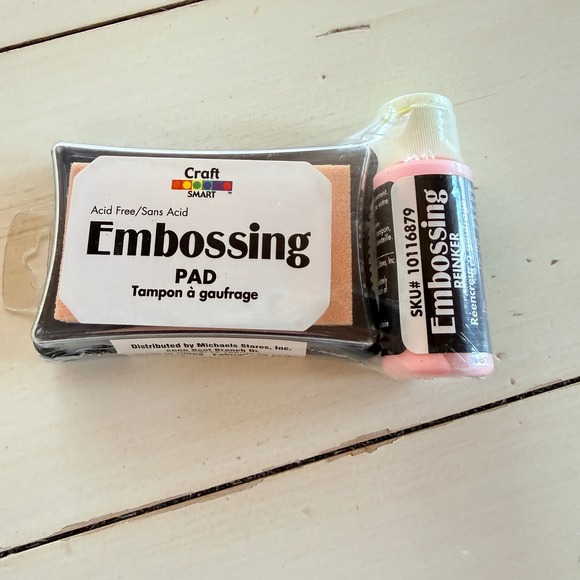 Craft Smart Other - Craft Smart Embossing Pad and Pink Reinker Set Acid Free 10116879 Michaels